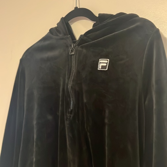 Fila Women's Laurent Velour half Zip Hoodie Sweatshirt - Picture 2 of 8